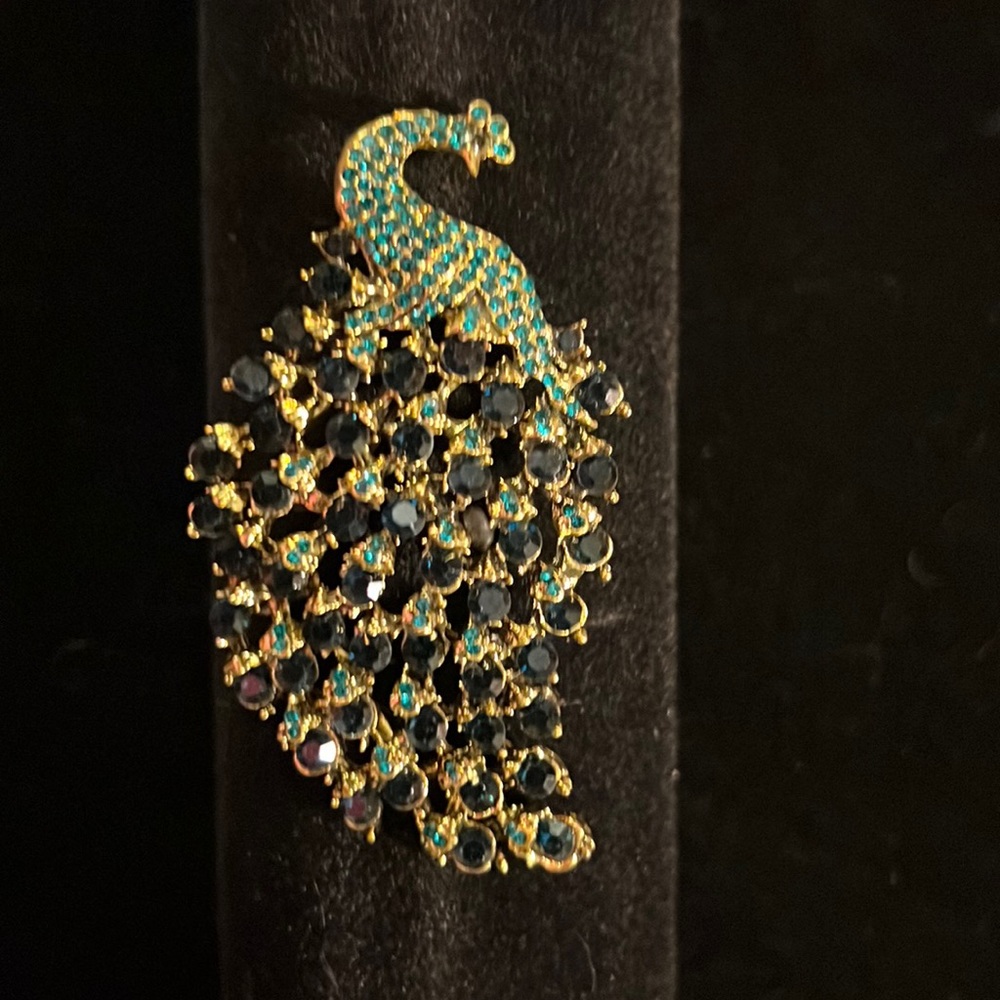 PEACOCK 🦚 BROOCH ENCRUSTED WITH BEAUTIFUL 🤩 COLORS.
